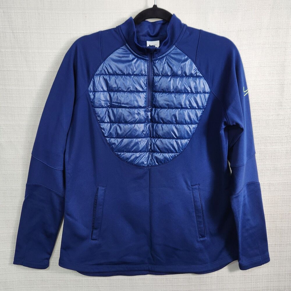 Nike Women's Large Therma Fit 1/4 Zip Shirt Winter Warrior Performance Athletic